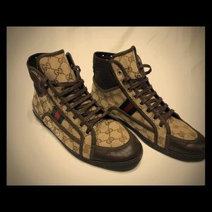 Gucci GG Guccissima Web Stripe Hightop Sneakers